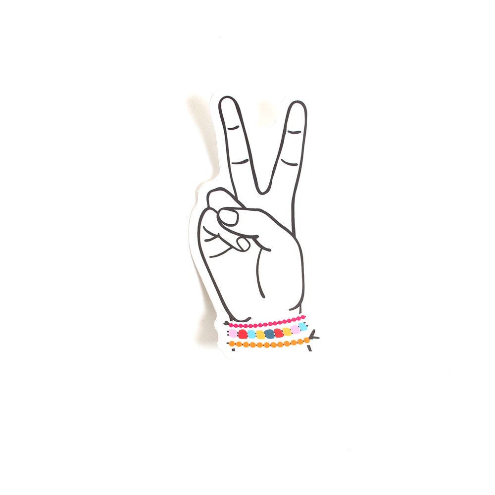 Stickers Northwest, Stickers, Art & School, 3", Peace Hand with Bracelets, 579742